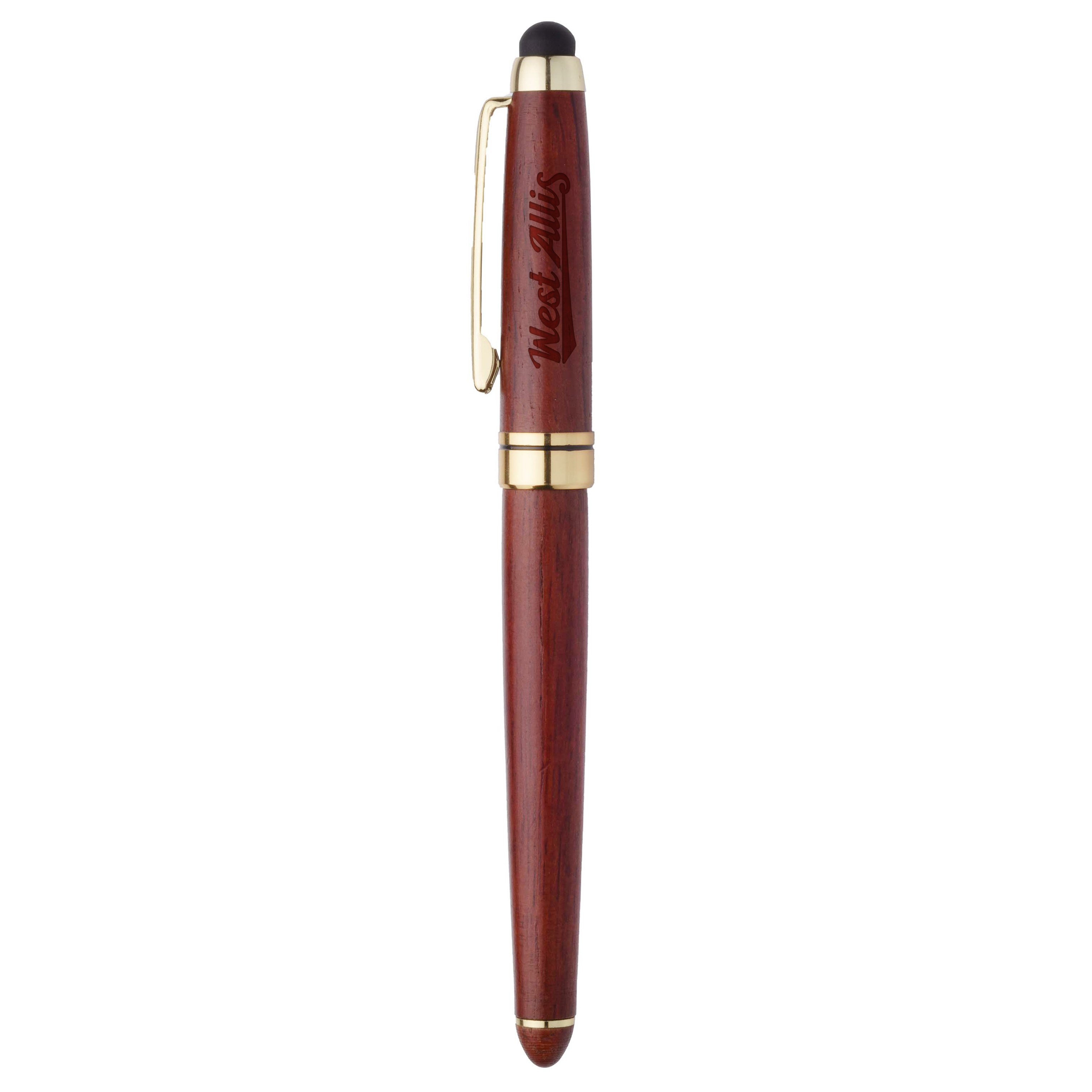 Rosewood Cap Off Rollerball Pen w/Stylus