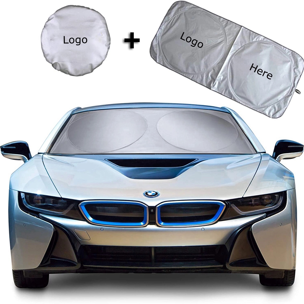 Car Windshield Sun Shade with Storage Pouch 5