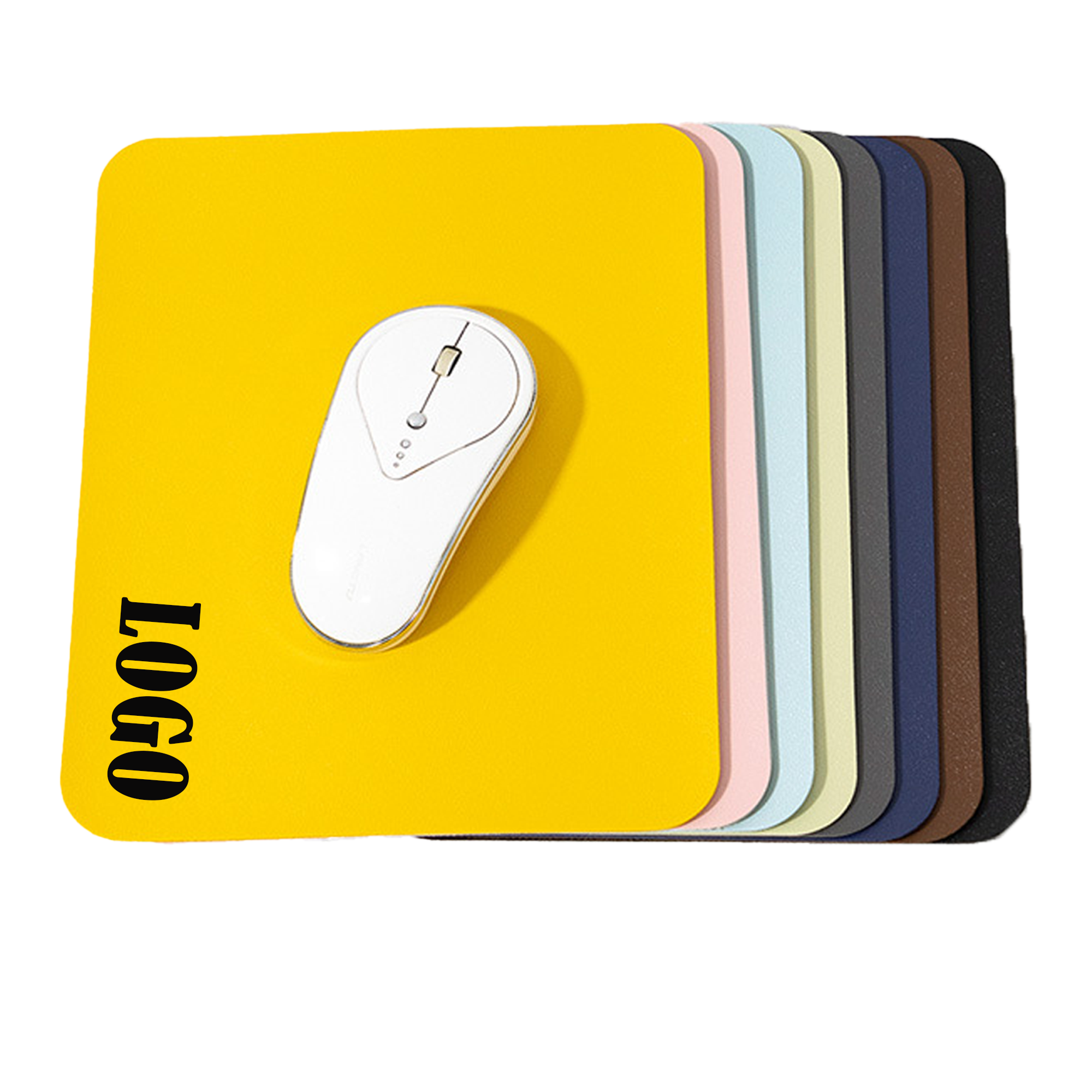 Portable Waterproof Travel PU Computer Mouse Mat MOQ50 3