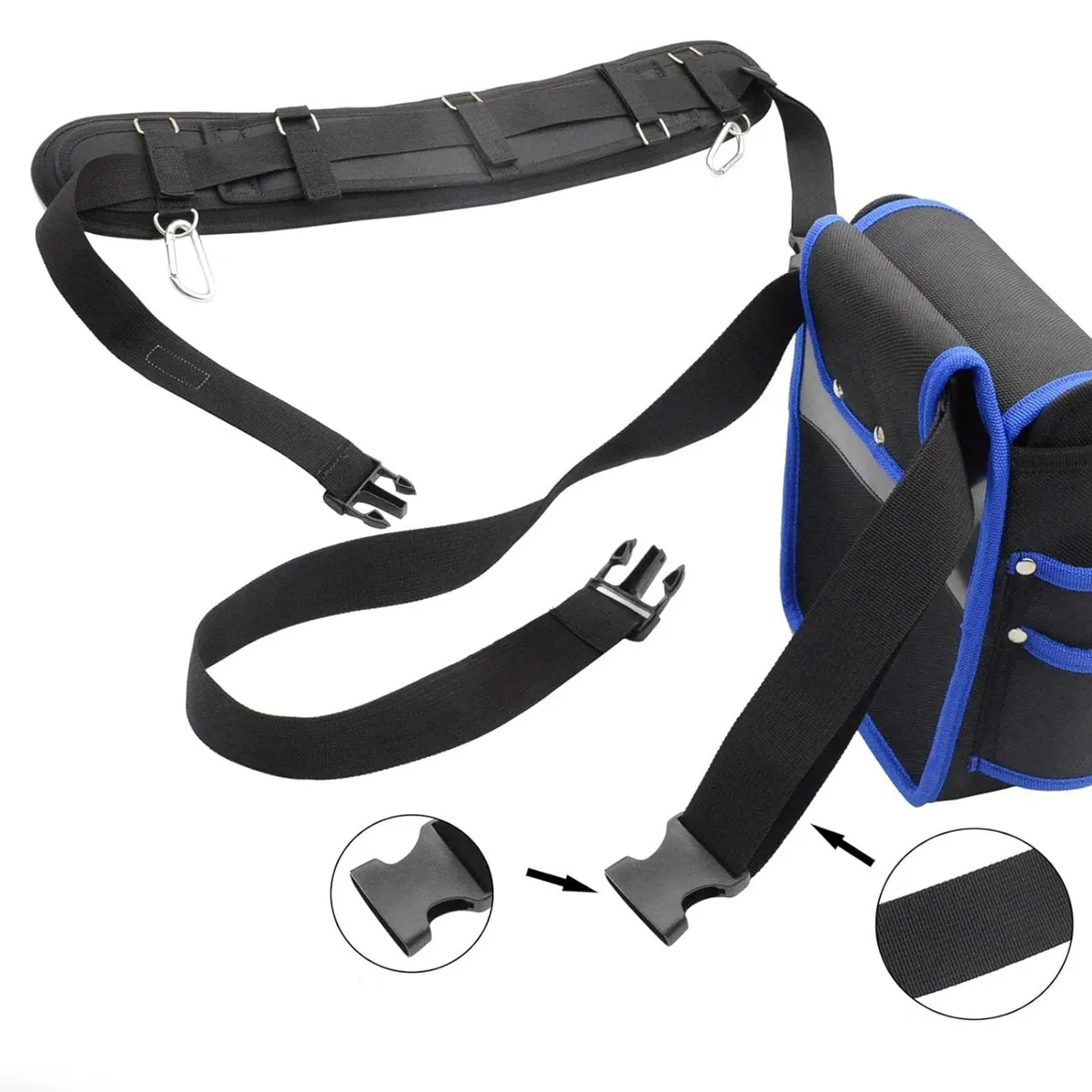 Durable Multi-Pocket Work Belt Tool Pouch Waist Bag 2