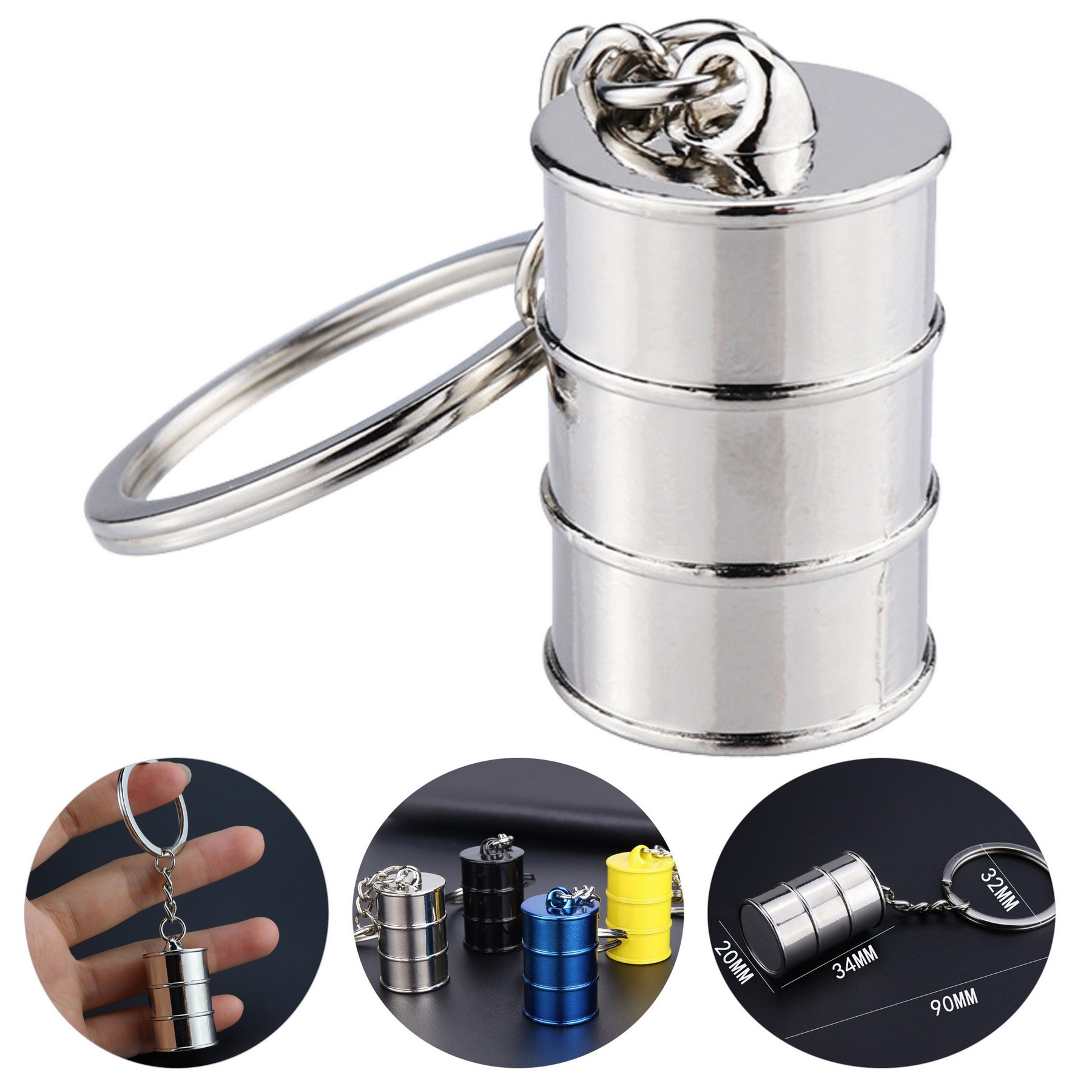 Alloy Oil Drum Key Chain 1