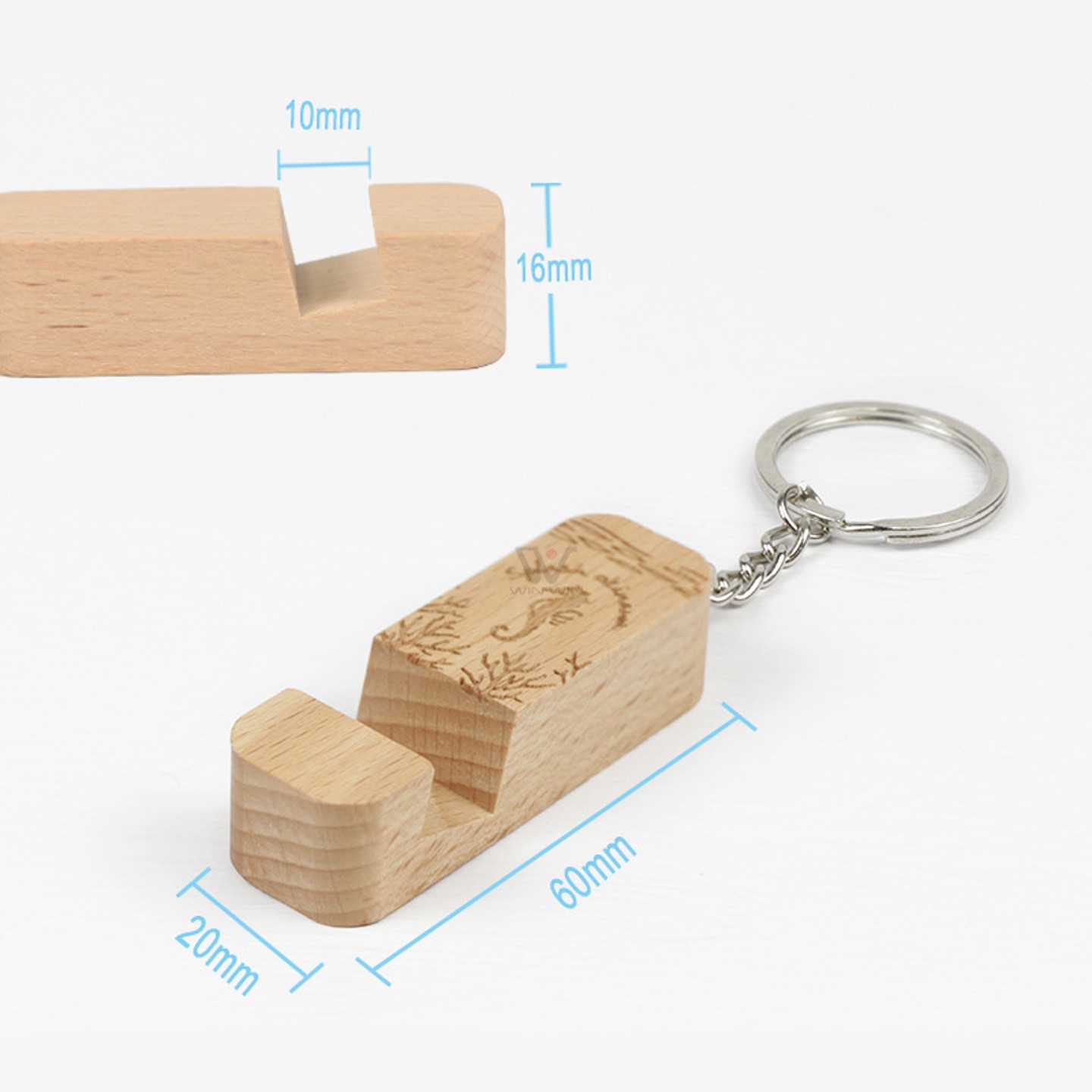 Wood Phone Stand Keychain 3