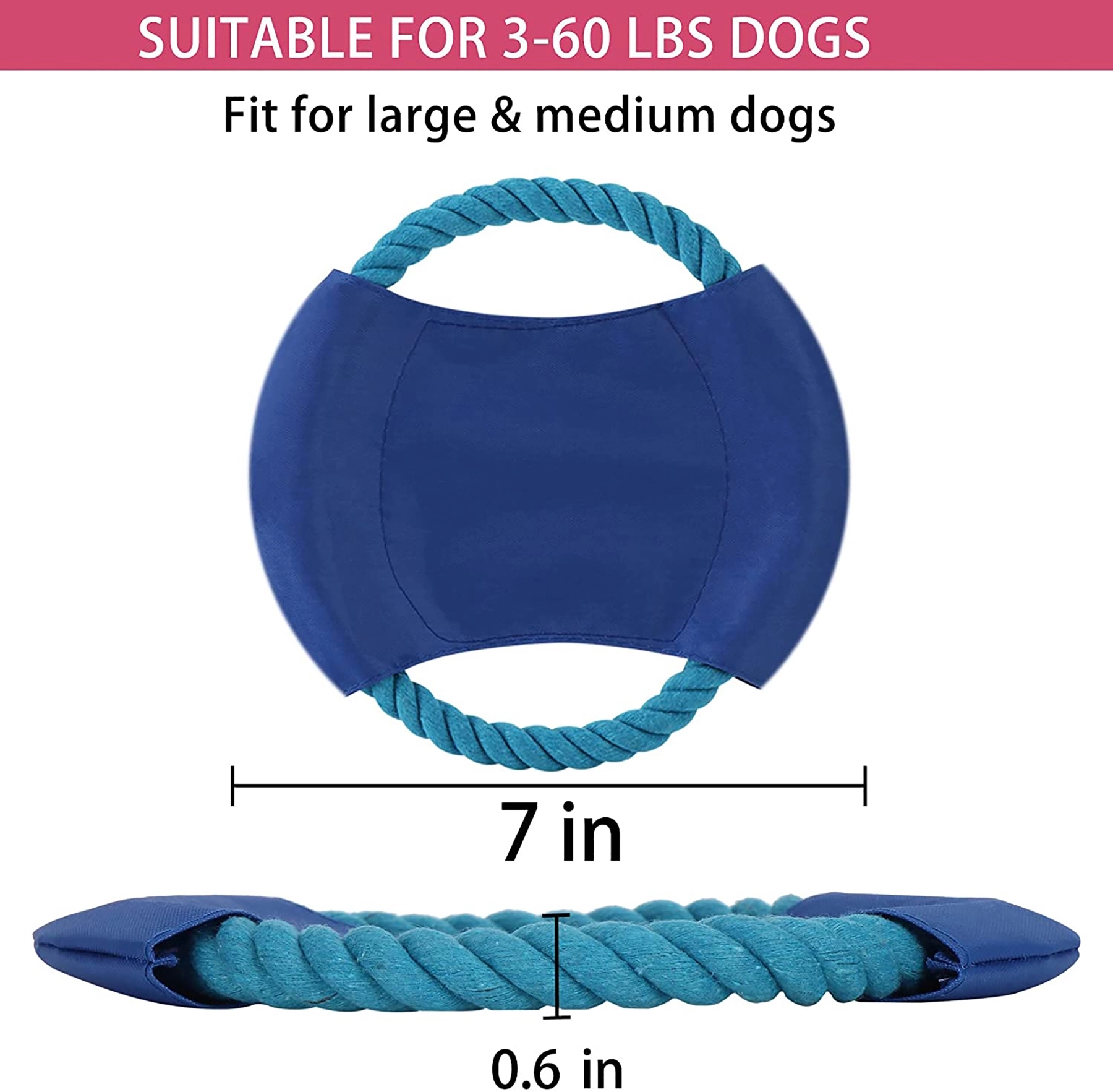 MOQ50Pcs Ring Cotton Rope Flying Disk For Dog Toys 2