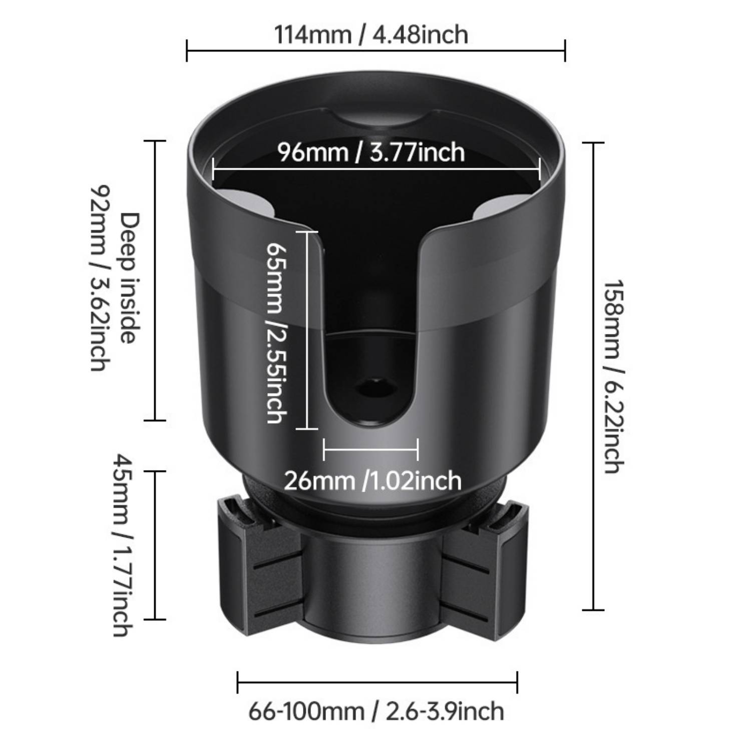 Car Cup Holder Expander w/ Adjustable Silicone Base 5