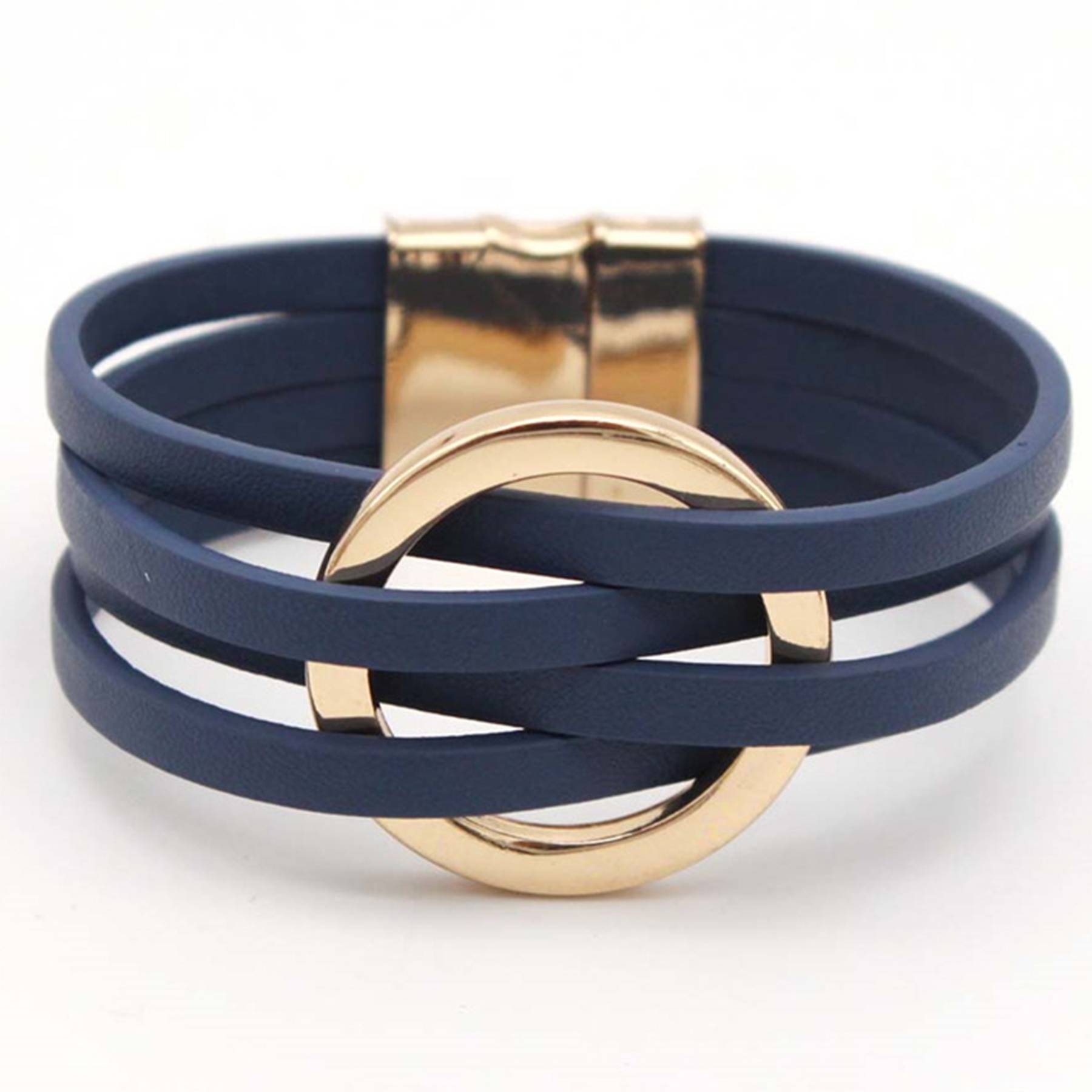 PU Multi-layered wristband, large ring cuff bracelet 8