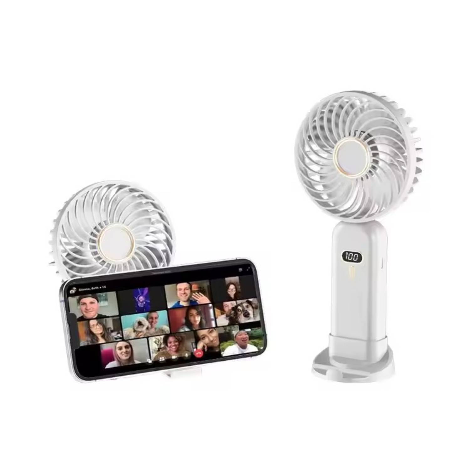 Digital Foldable Handheld Fan with Phone Stand 1