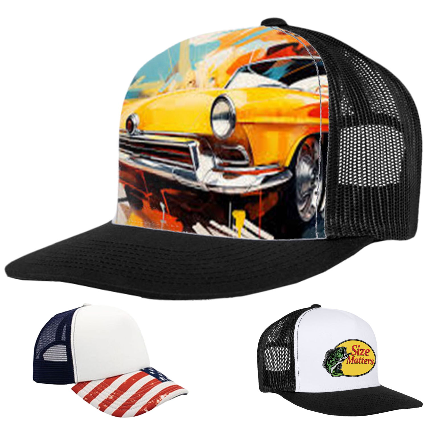 5 Panel Sublimation Polyester Mesh back Trucker Cap with Plastic Snapback 4