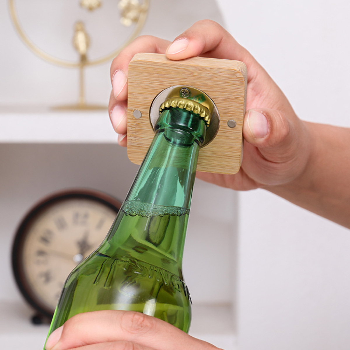 Magnetic Wooden Bottle Opener Custom Laser Engravable 10