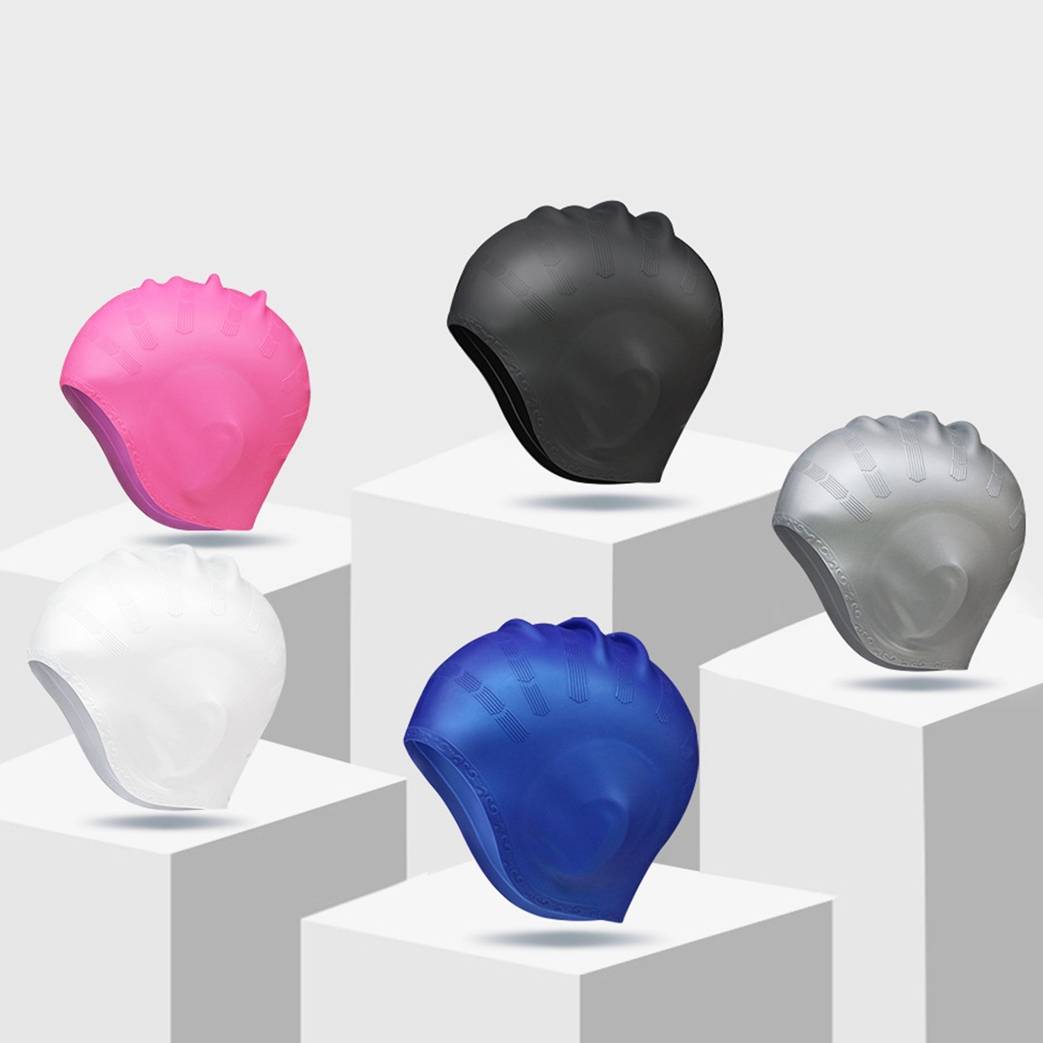 Ear Protection Silicone Swimming Cap 4