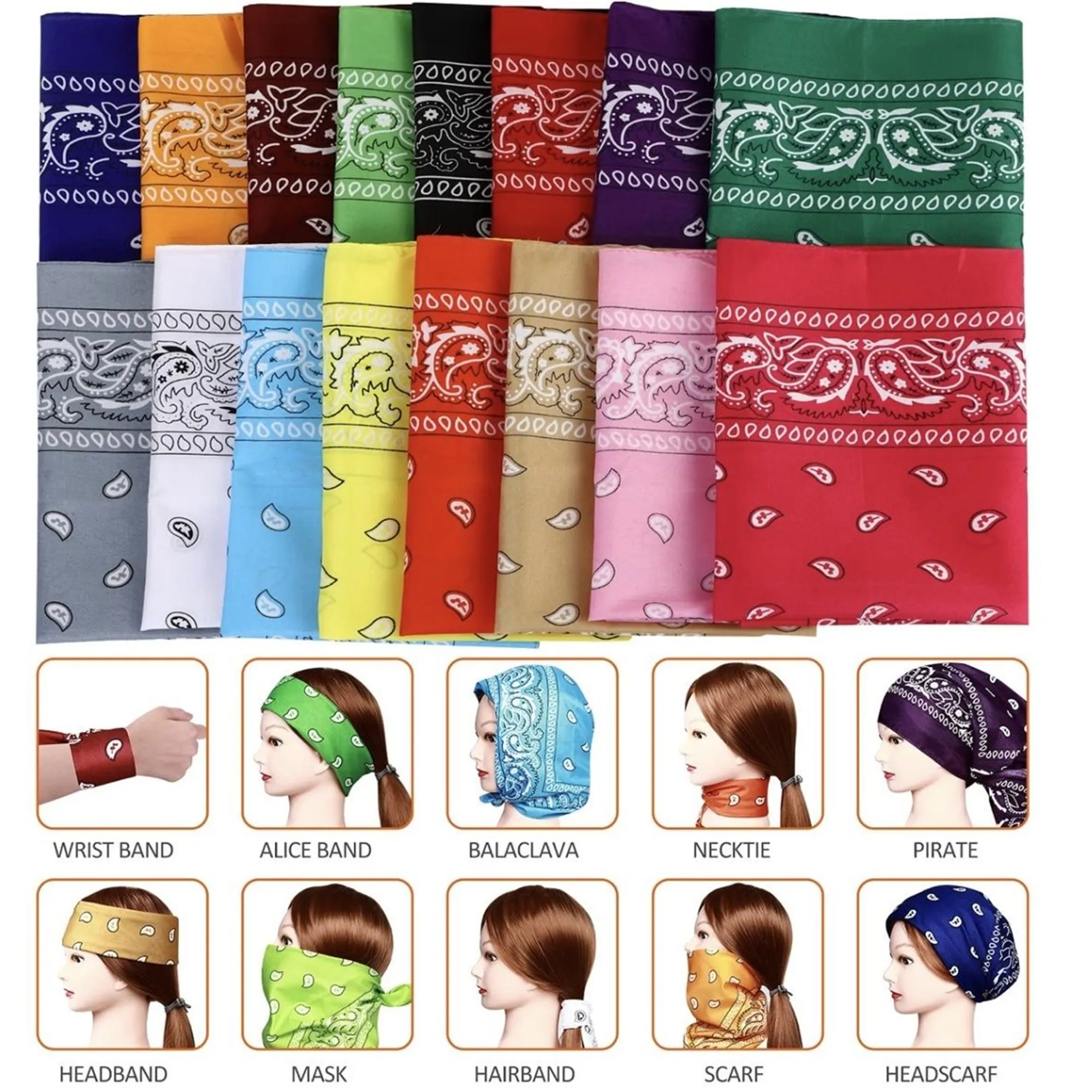 Outdoor sports bandana cycling face mask paisley headscarf 4