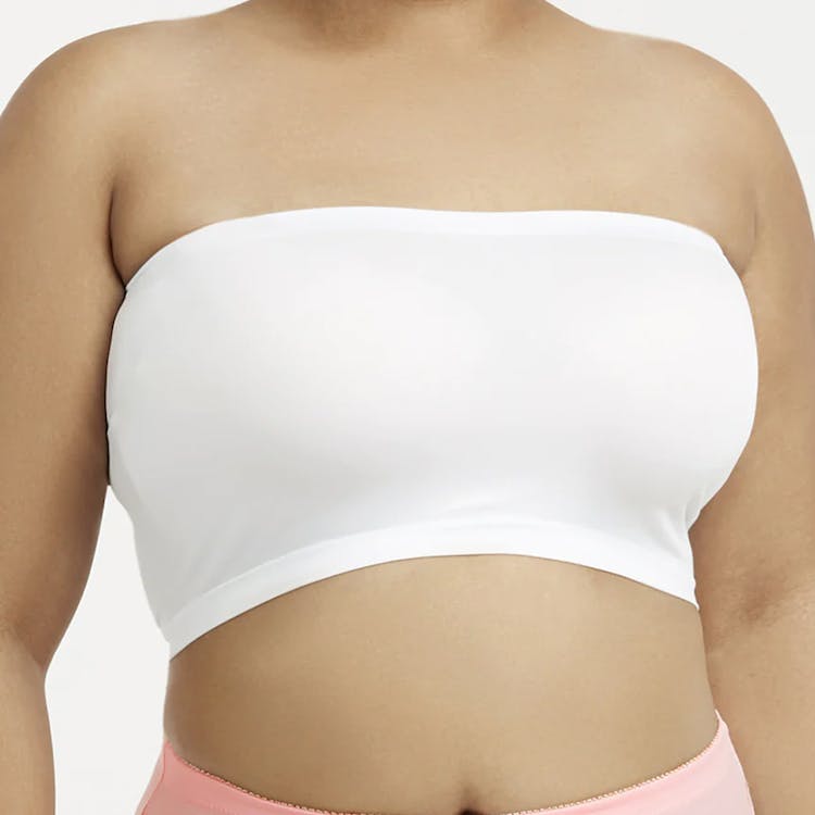 Women's Plus Size Seamless No Pad Tube Bras - White 2