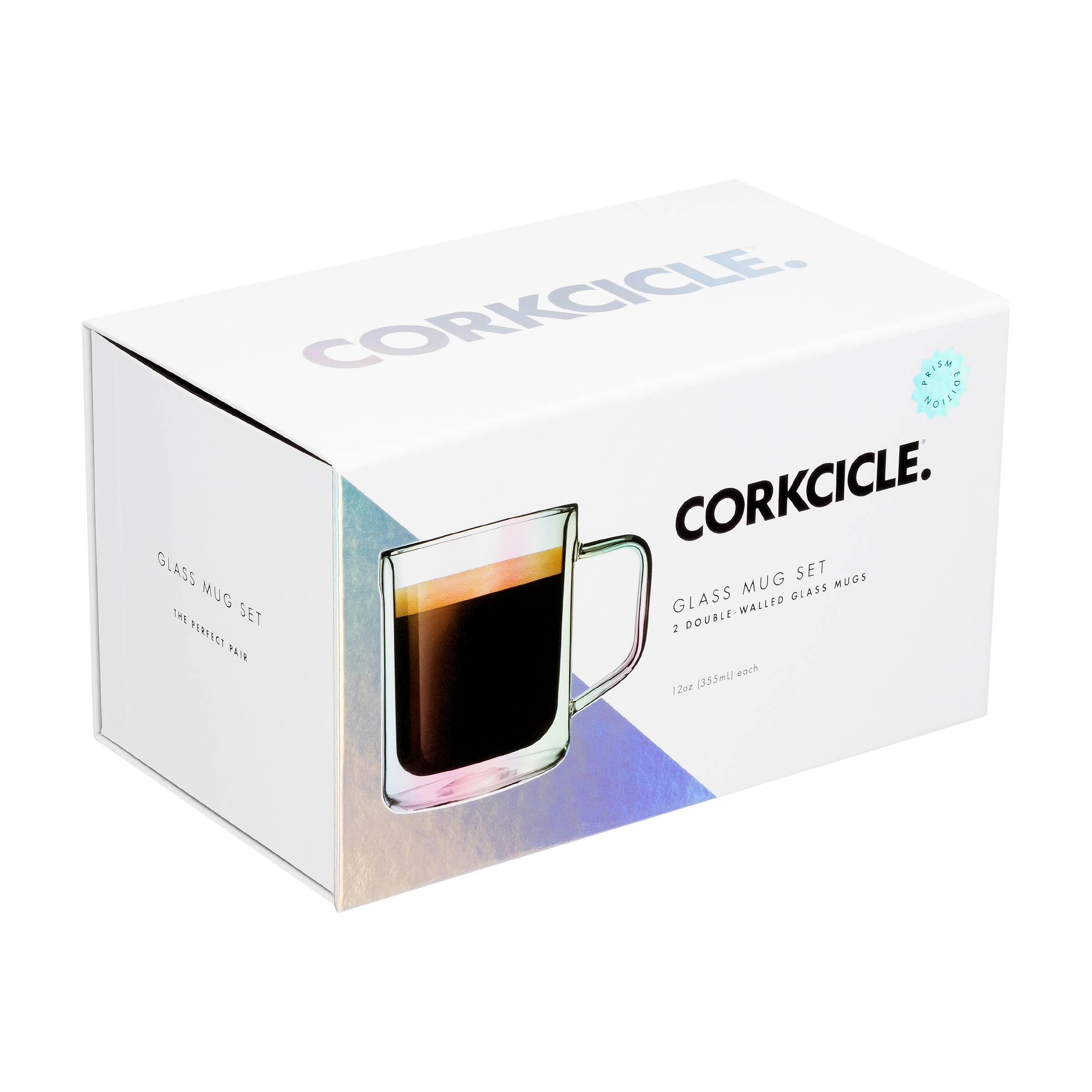 Corkcicle 12 oz Prism Glass Mug - Set of 2 3