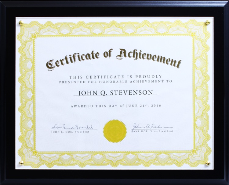 Black Veneer Certificate Plaque 2