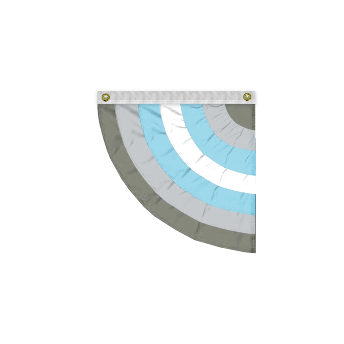 3'x3' Demiboy Pleated Half Fan- Left Side 2