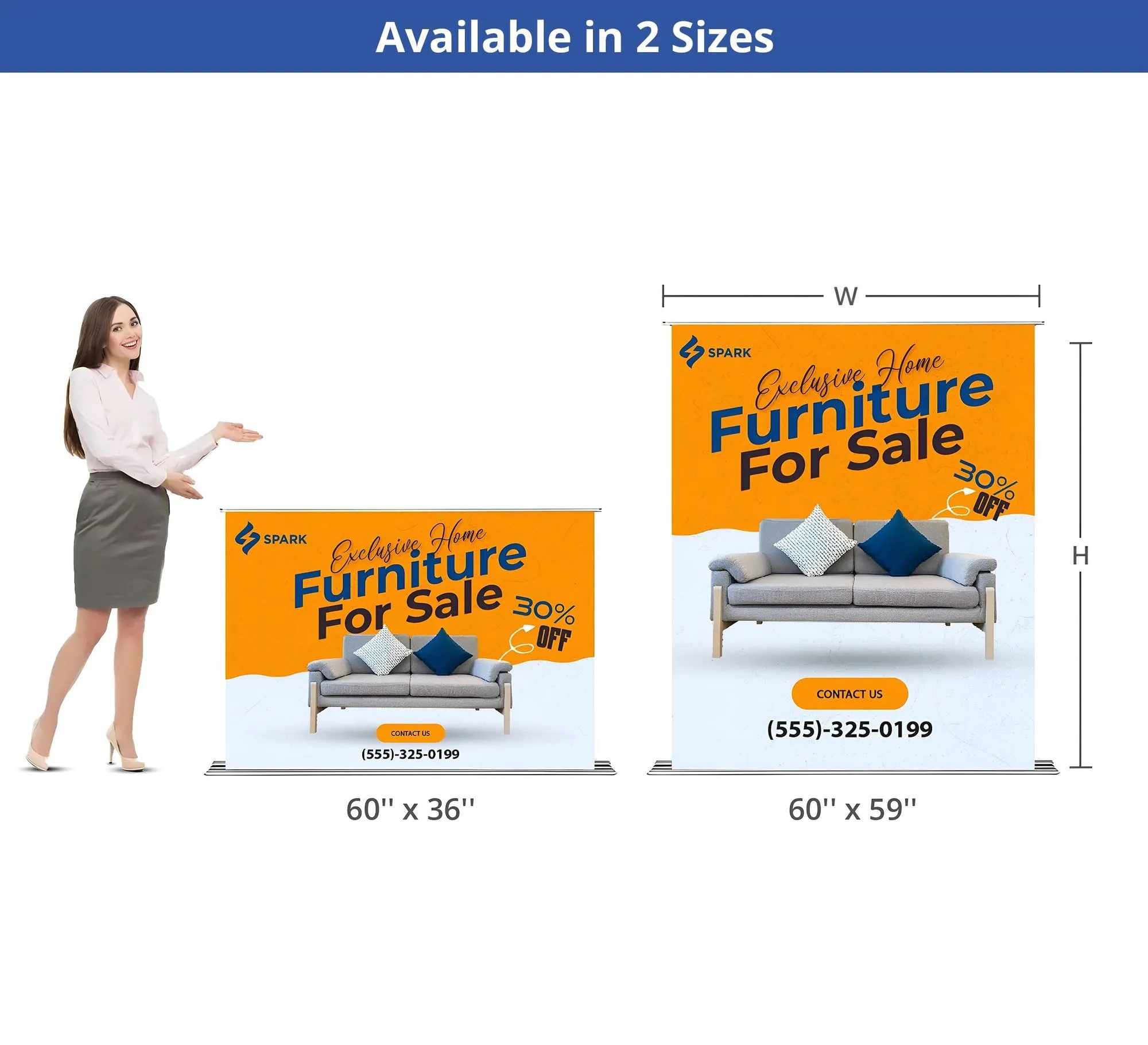 Silverstep Tabletop 60'' Retractable Banner Stand with Light 8