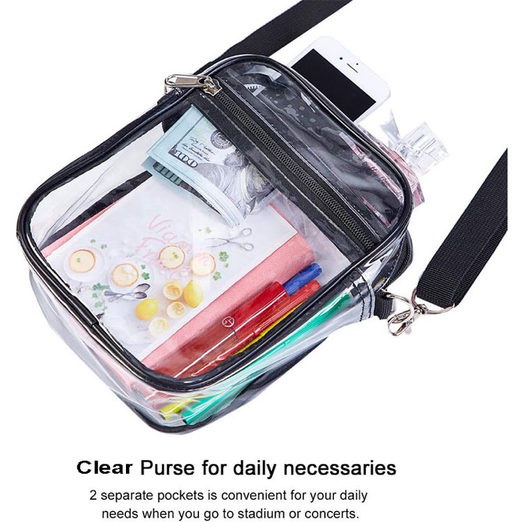 Small Clear PVC Stadium Bag Adjustable Strap Shoulder Bags 10