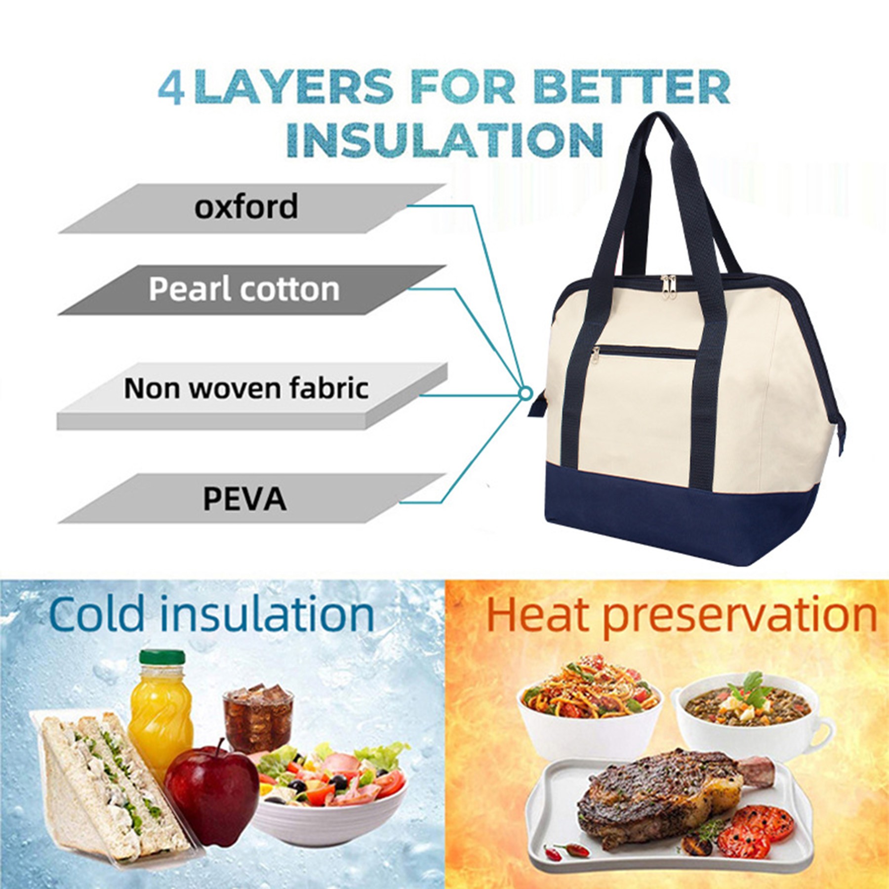 Large Cooler Picnic Shopping Tote Bag 4