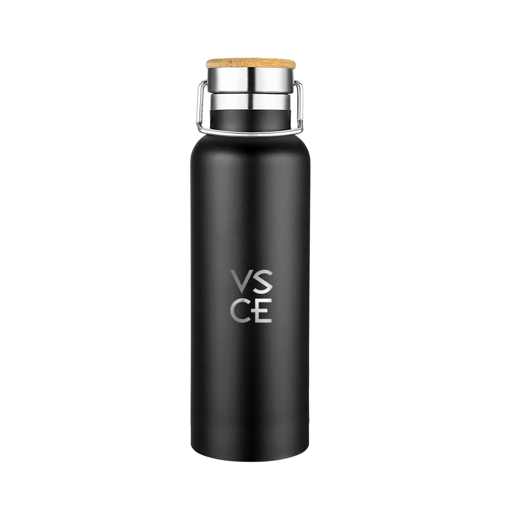 Smith 20oz Stainless Steel Bamboo Cap Water Bottle, custom water bottle with logo imprint 40