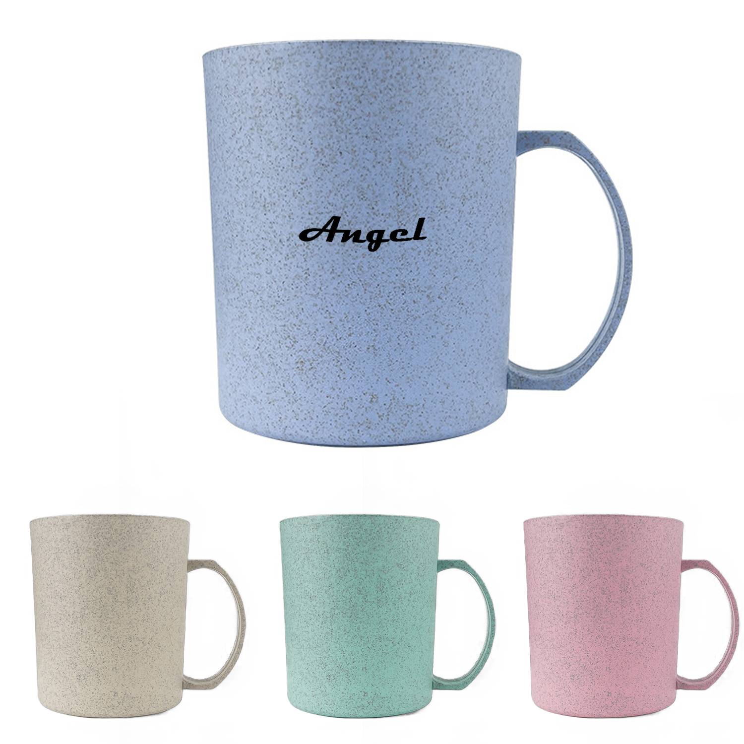 14 OzPlastic Biodegradable Wheat Couple Toothbrush Mug Cups