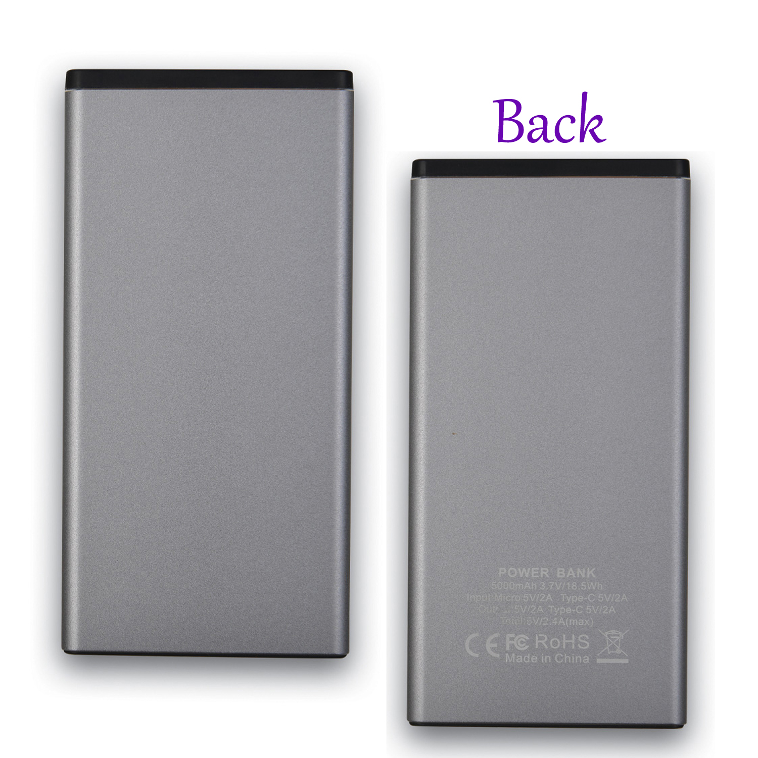Aluminum 5,000 mAh Power Bank 3