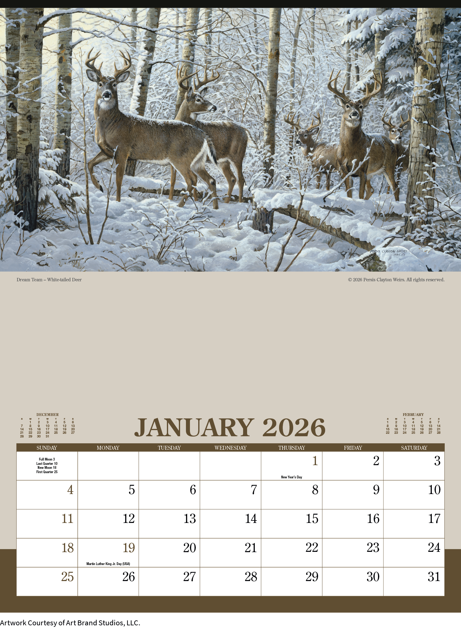 Triumph® Calendars Wildlife Art Calendar 20