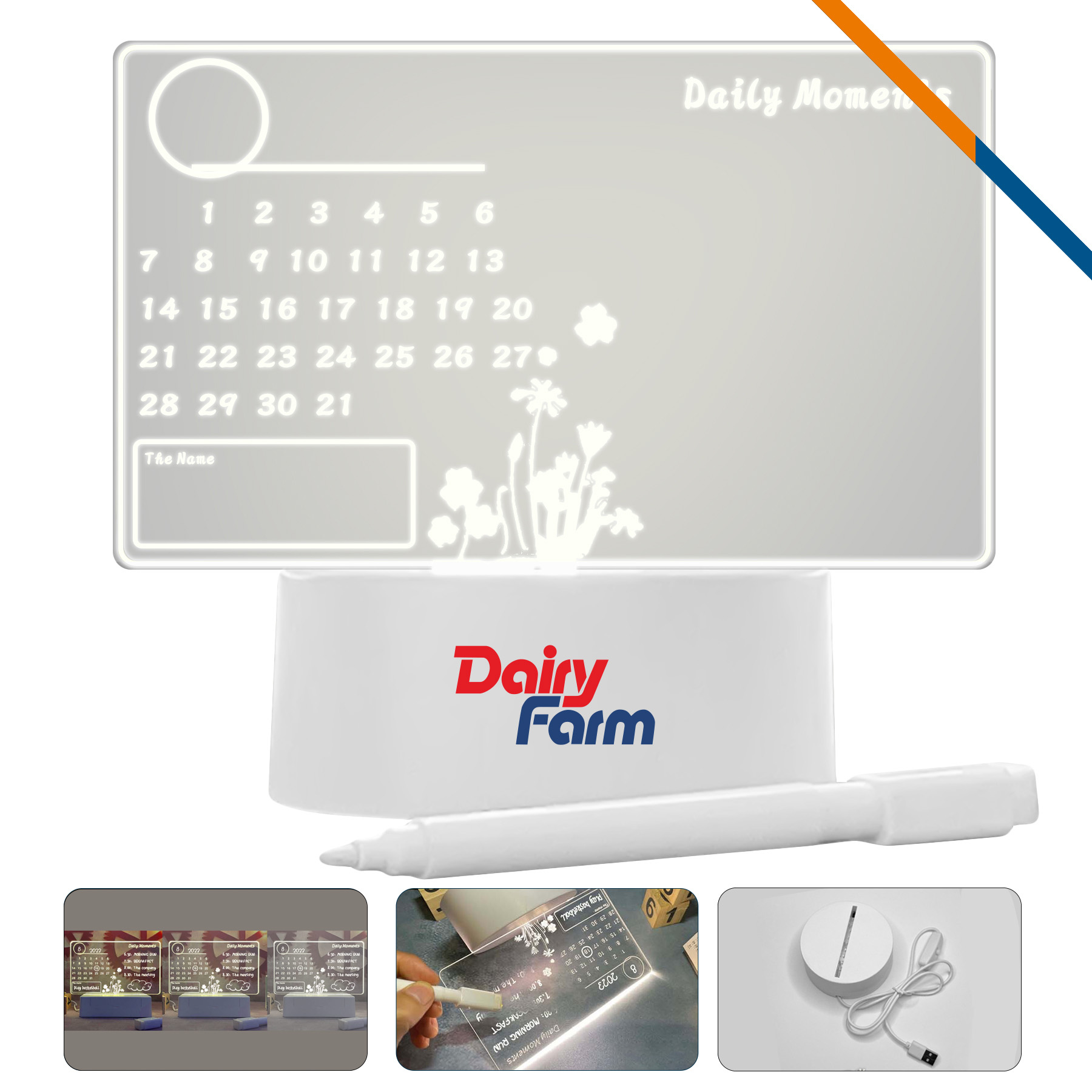 Baro USB Charging LED Note Board Night Light 2