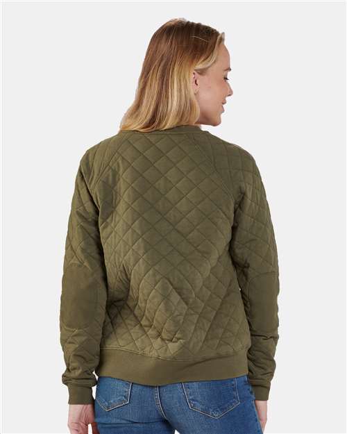 Women's Quilted Crewneck Pullover - R08 50