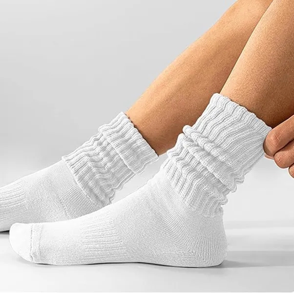 Cotton Slouch Crew Socks Ribbed Style 2
