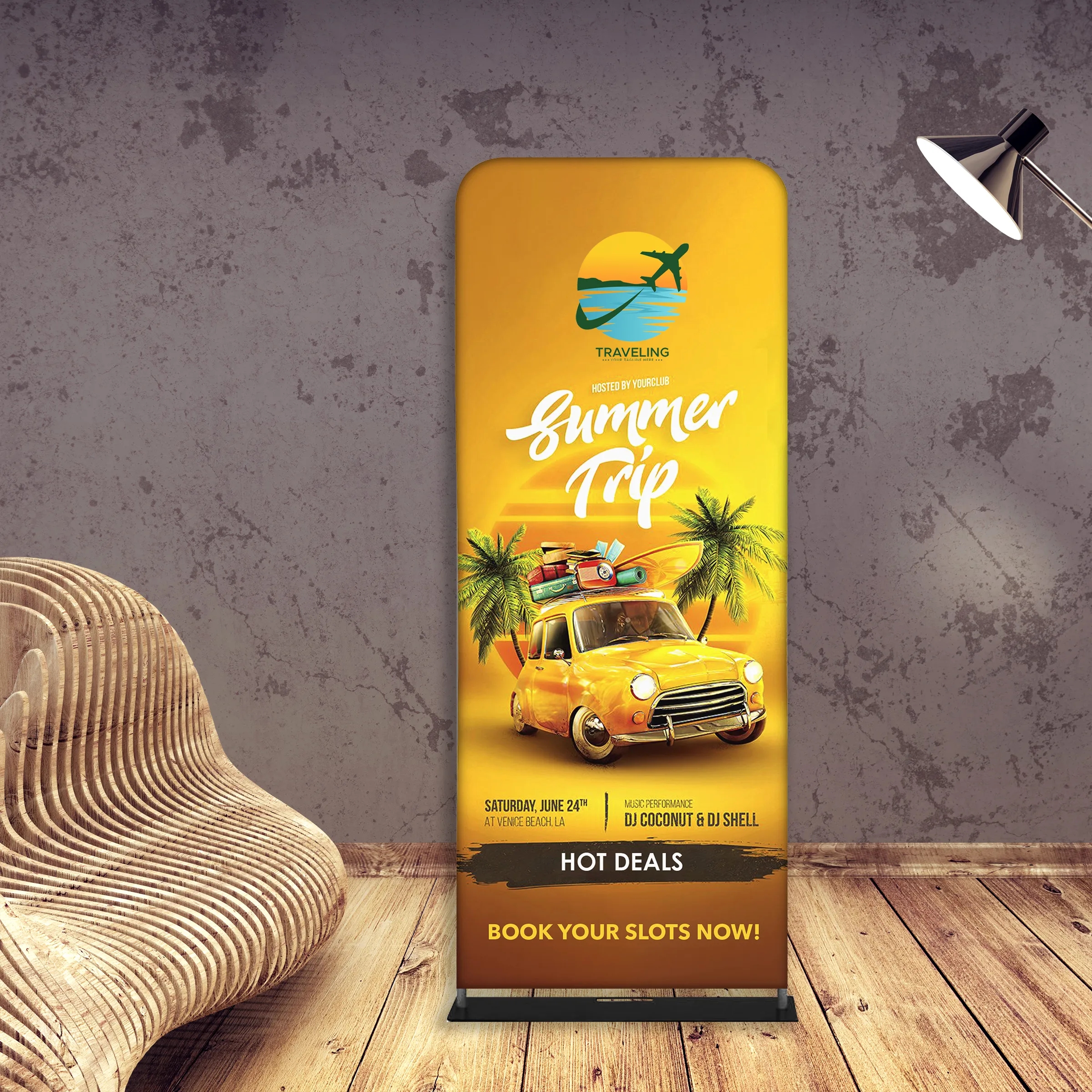 Tube Banner, Double Sided Digitally Printed - 6'x2' 3