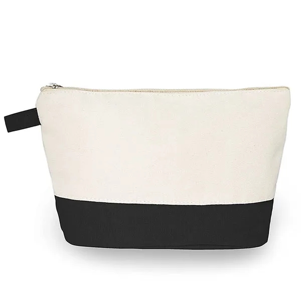 Cotton Canvas Two-Tone Cosmetic Bag, custom tote bag with logo imprint 2