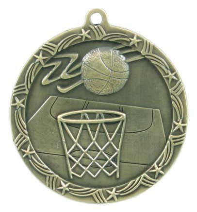 Basketball Shooting Star Medal, 2 1/2" 2