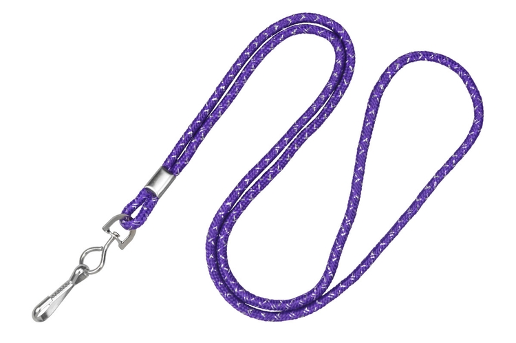 1/8" Metallic Round Cord Blank Lanyard (J-Hook) 1