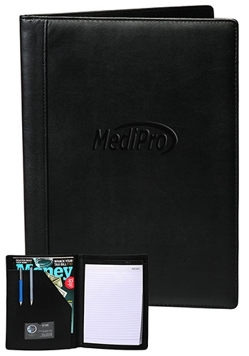 Promotional Black Padfolio - 9.75" W x 13" H 1