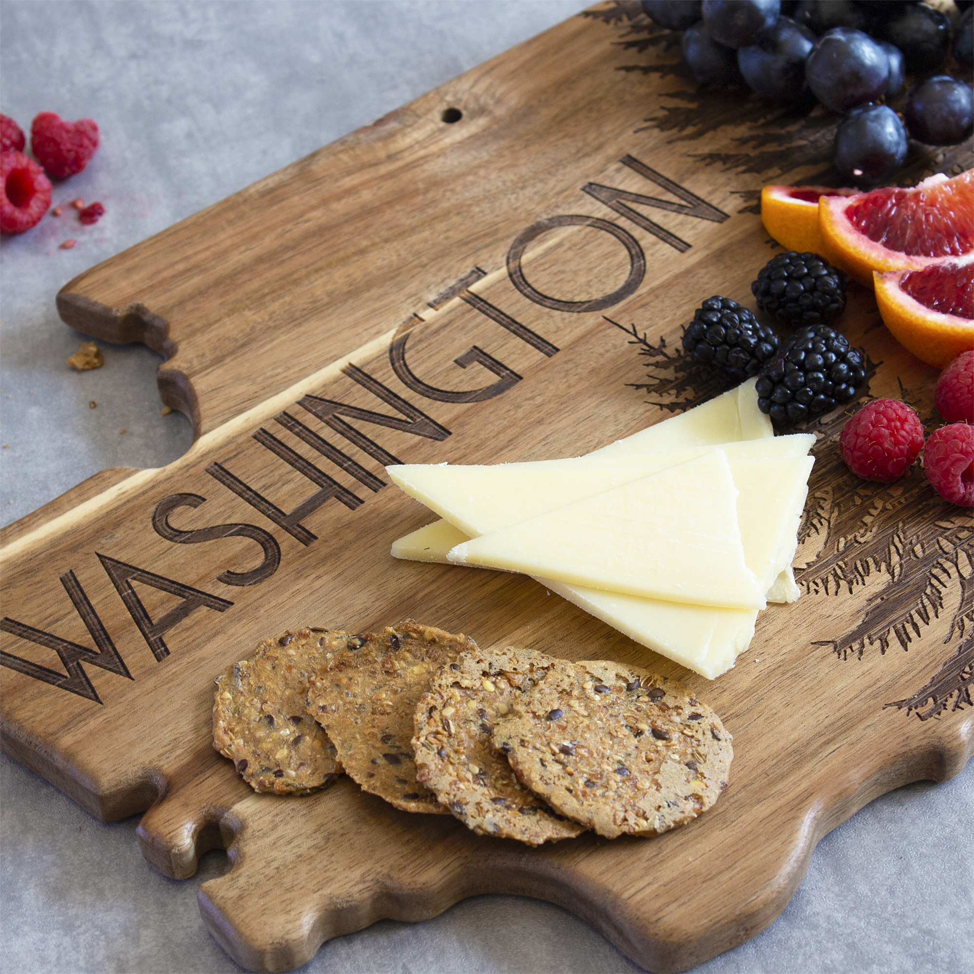 Rock & Branch® Origins Series Washington State Shaped Wood Serving and Cutting Board 3