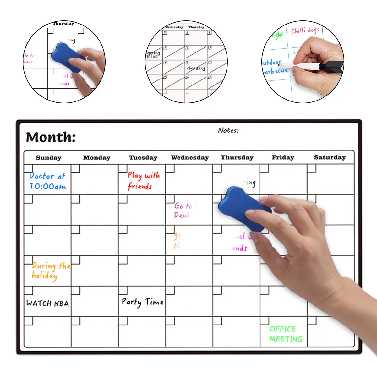 Magnetic Dry Erase Monthly Planner For Fridge 4