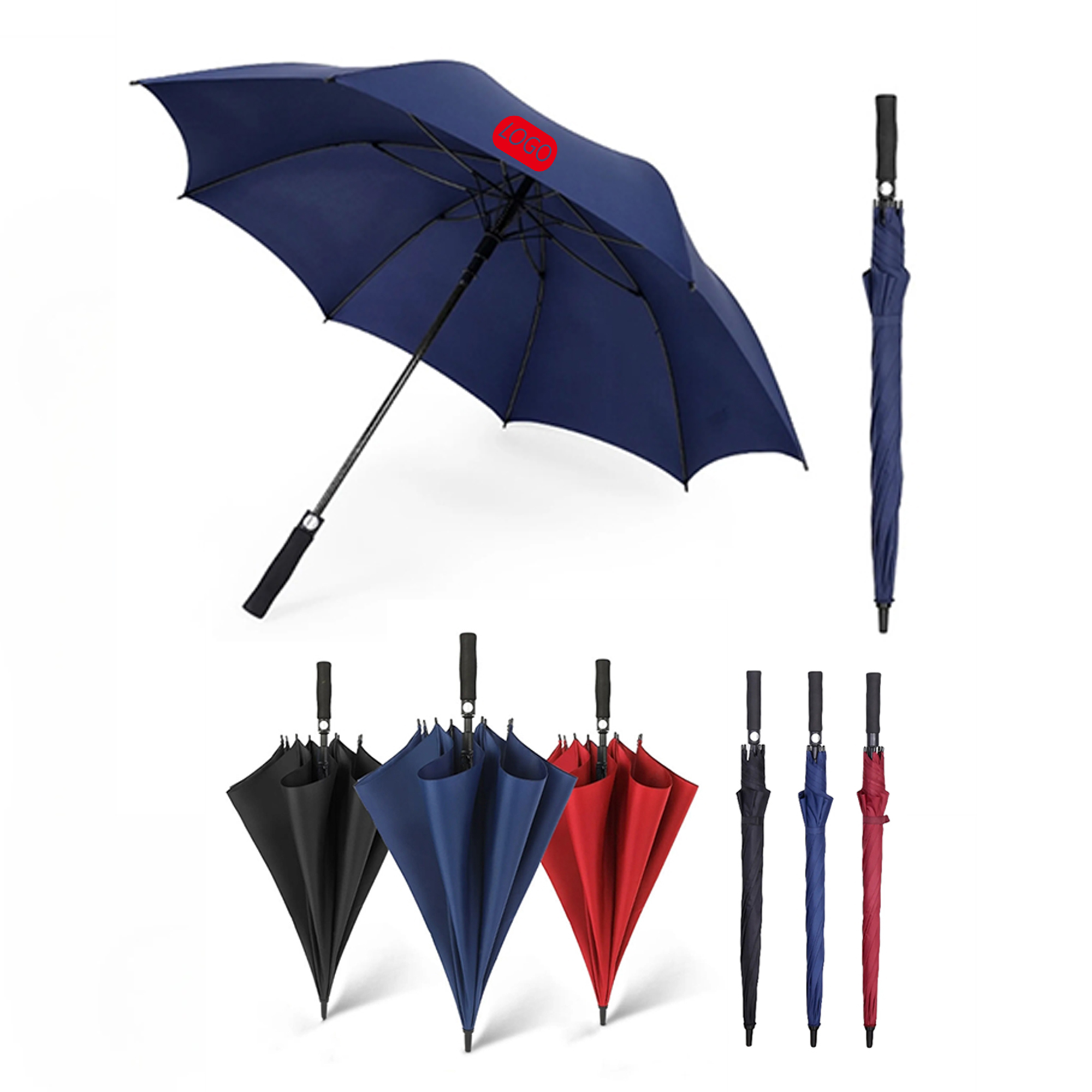 Stylish Golf Long 8 Ribs Fiber Umbrella 6
