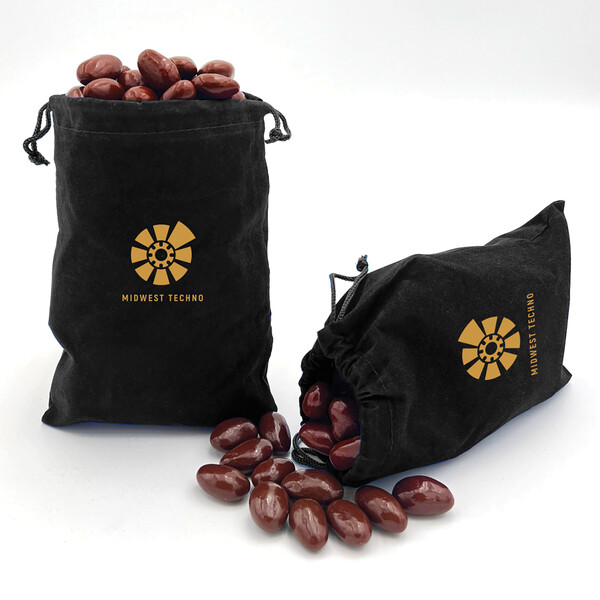 Chocolate Covered Almonds in Black Velour Gift Bag 2