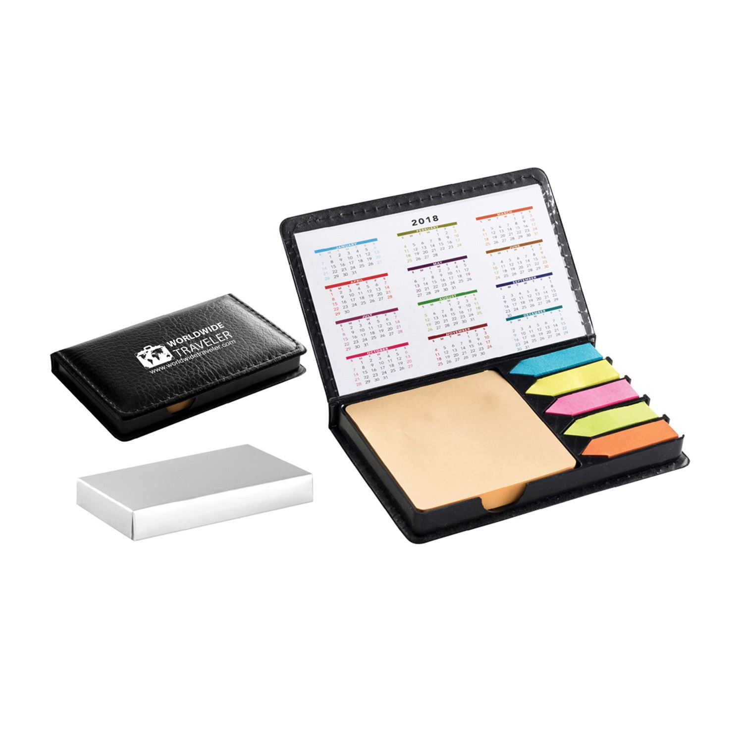 Black Leatherette Desk Caddy Memo Gift Set 5