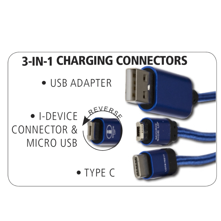 "OSLO" 5-in-1 Braided 6 Ft. Long Cell Phone Charging Cable 25