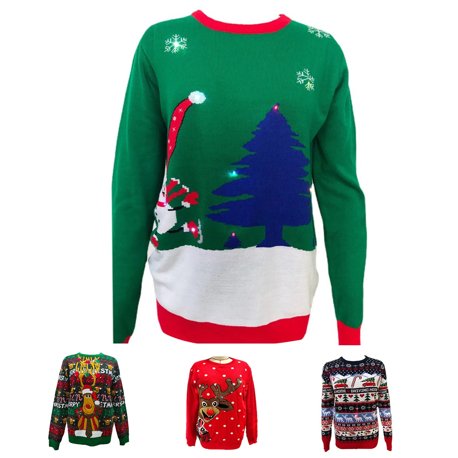 LED Light Christmas Sweater, custom hoodie or sweatshirt with logo imprint 2