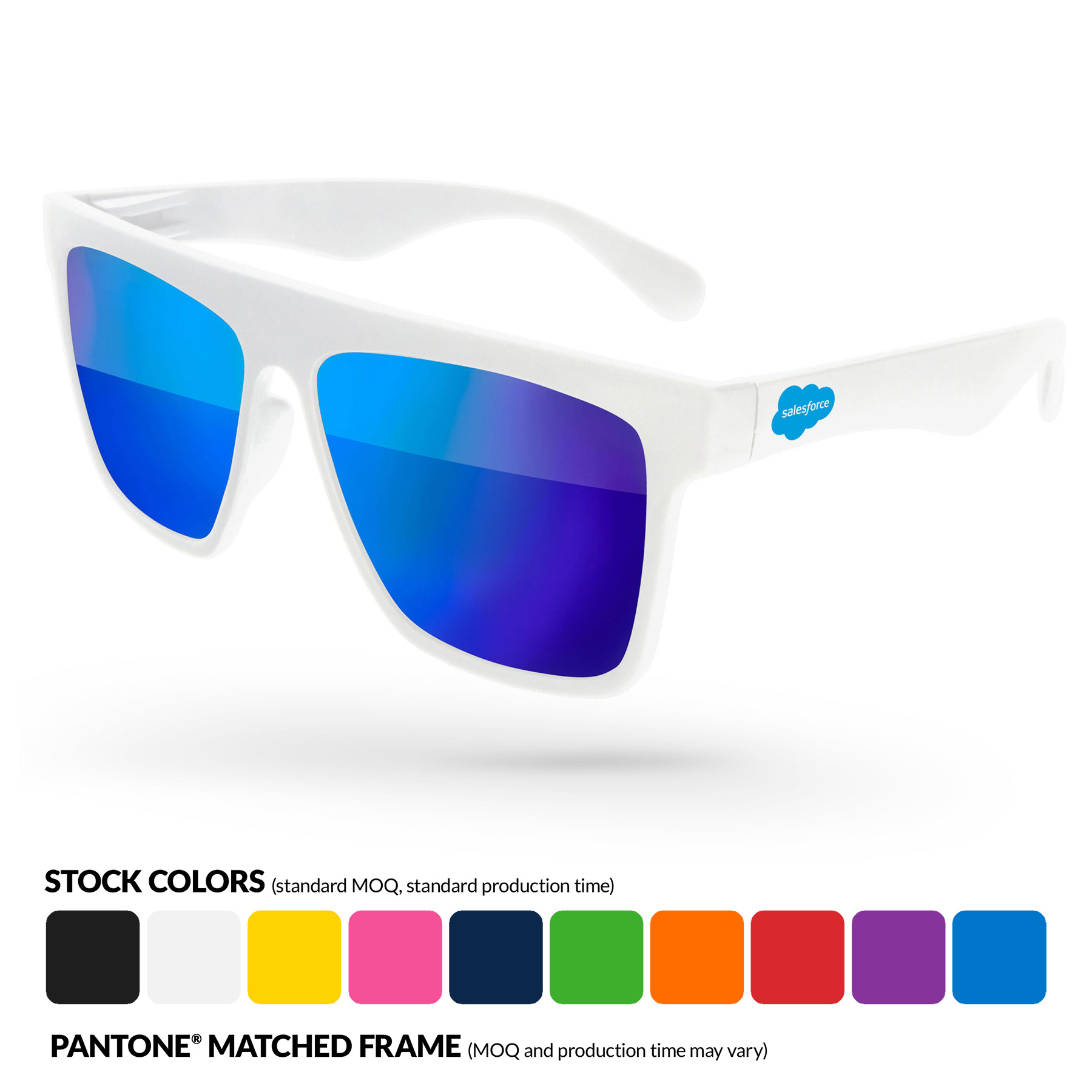 Laser Mirror Sunglasses w/ Temple Imprint 10