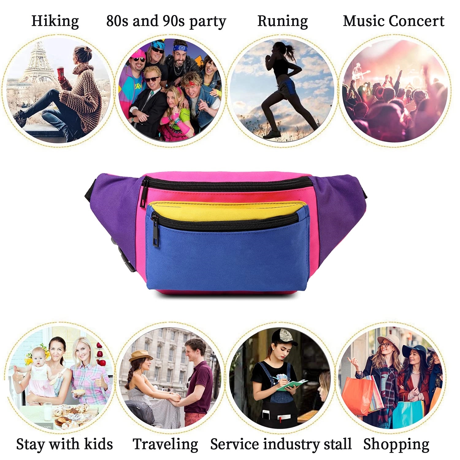 Neon Waist Fanny Pack For 80S Costumes 11