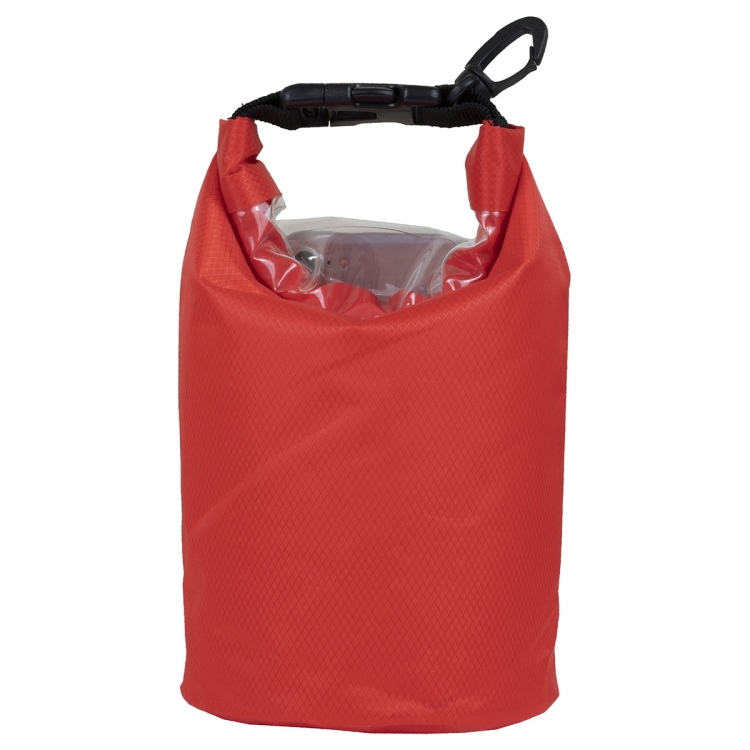 7" W x 11" H "The Navagio" 2.5 Liter Water Resistant Dry Bag With Clear Pocket Window 13