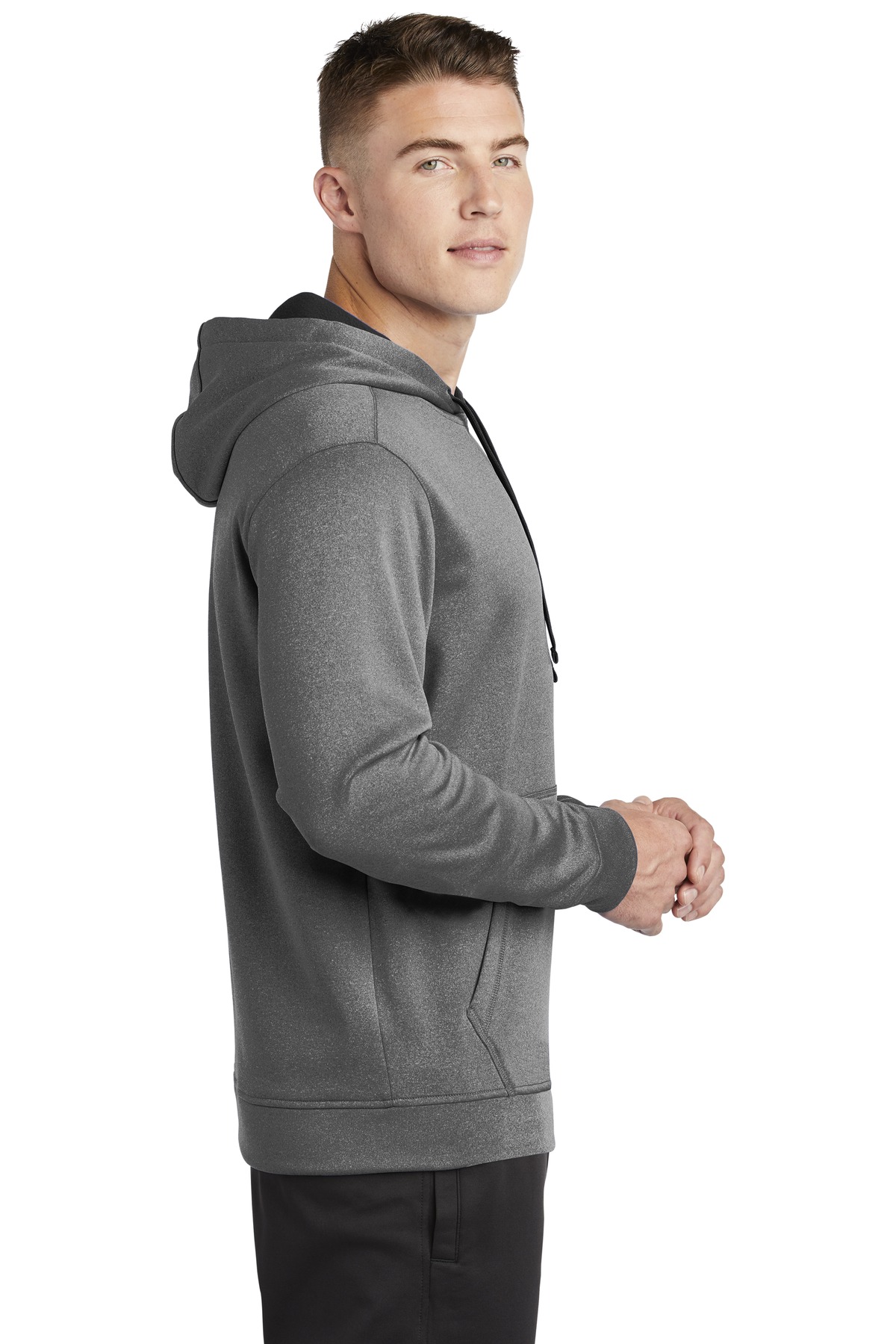 PosiCharge Sport-Wick Heather Fleece Hooded Pullover