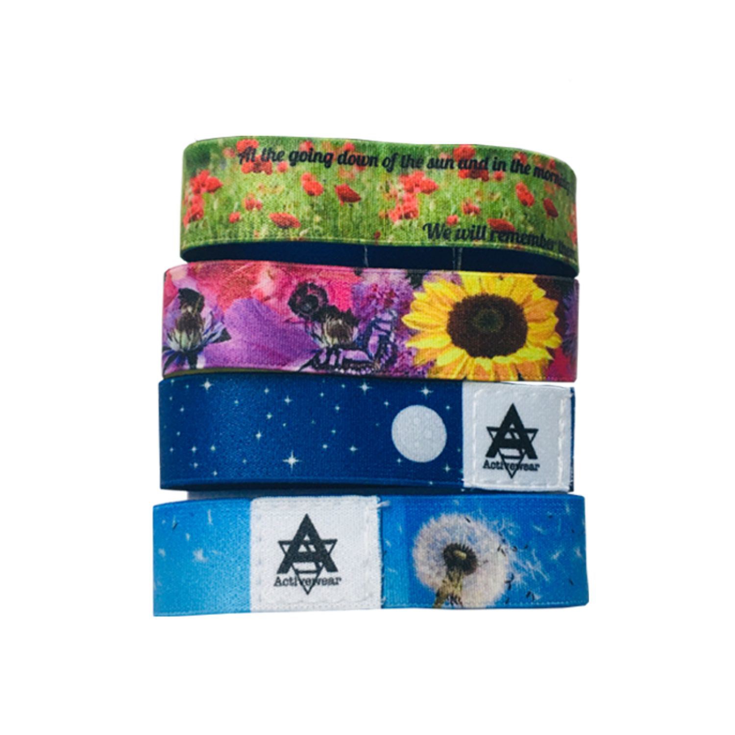 3/4" Sublimated Elastic Event Wristband w/ Customizable Woven Label 3