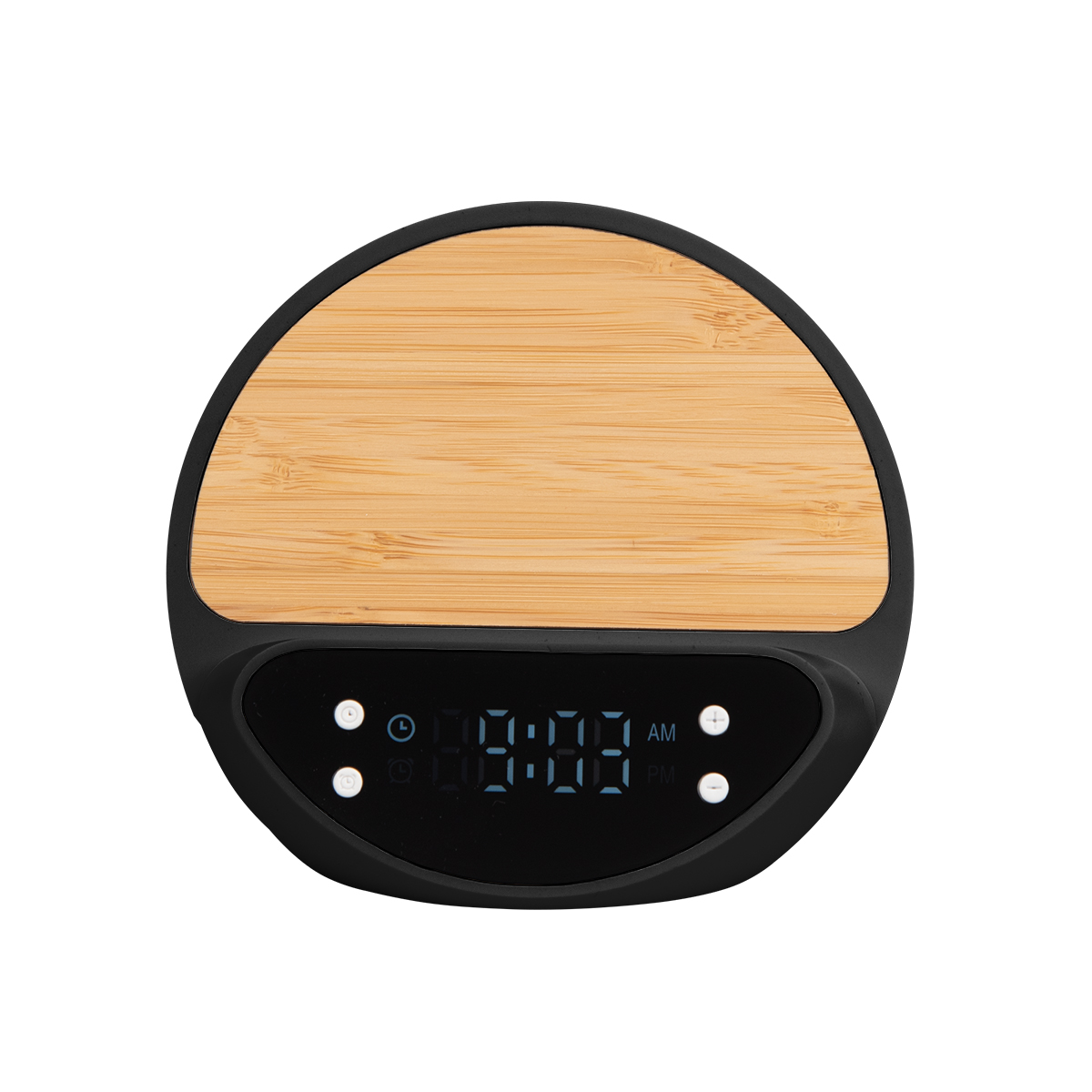 10W Bamboo Wireless Charger With Digital Clock 4