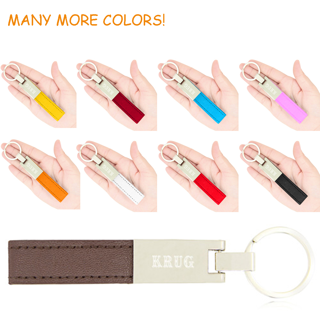 Staple Leather Strap Chrome Keychain 7