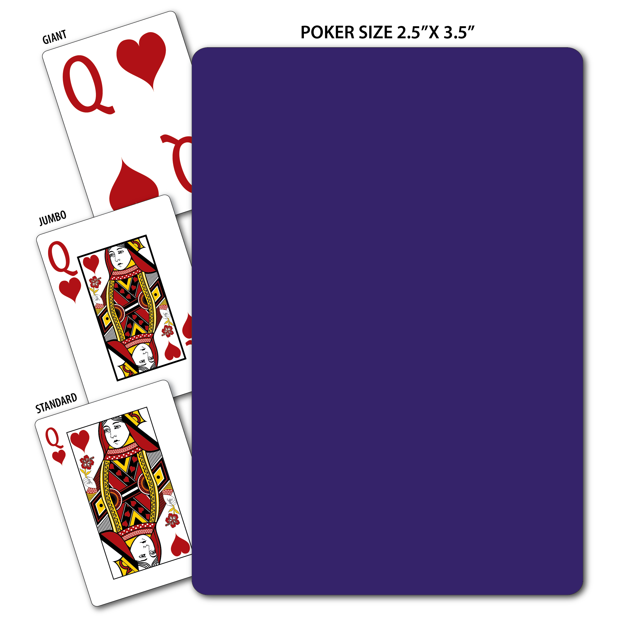 Solid Back Purple Poker Size Playing Cards 3