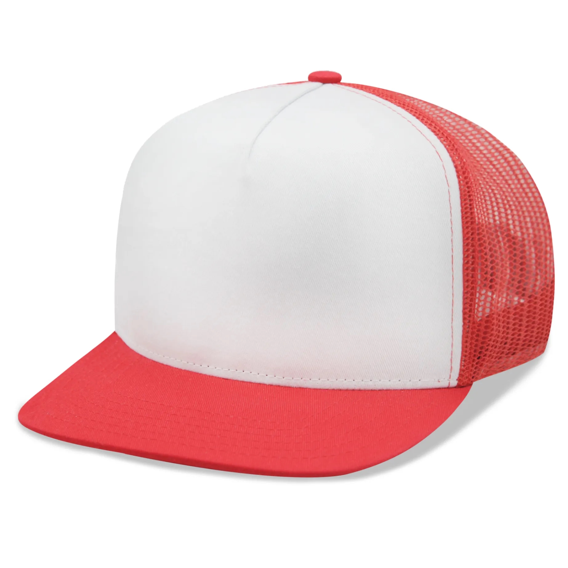 5 Panels Flat Bill Mesh Back Trucker Cap