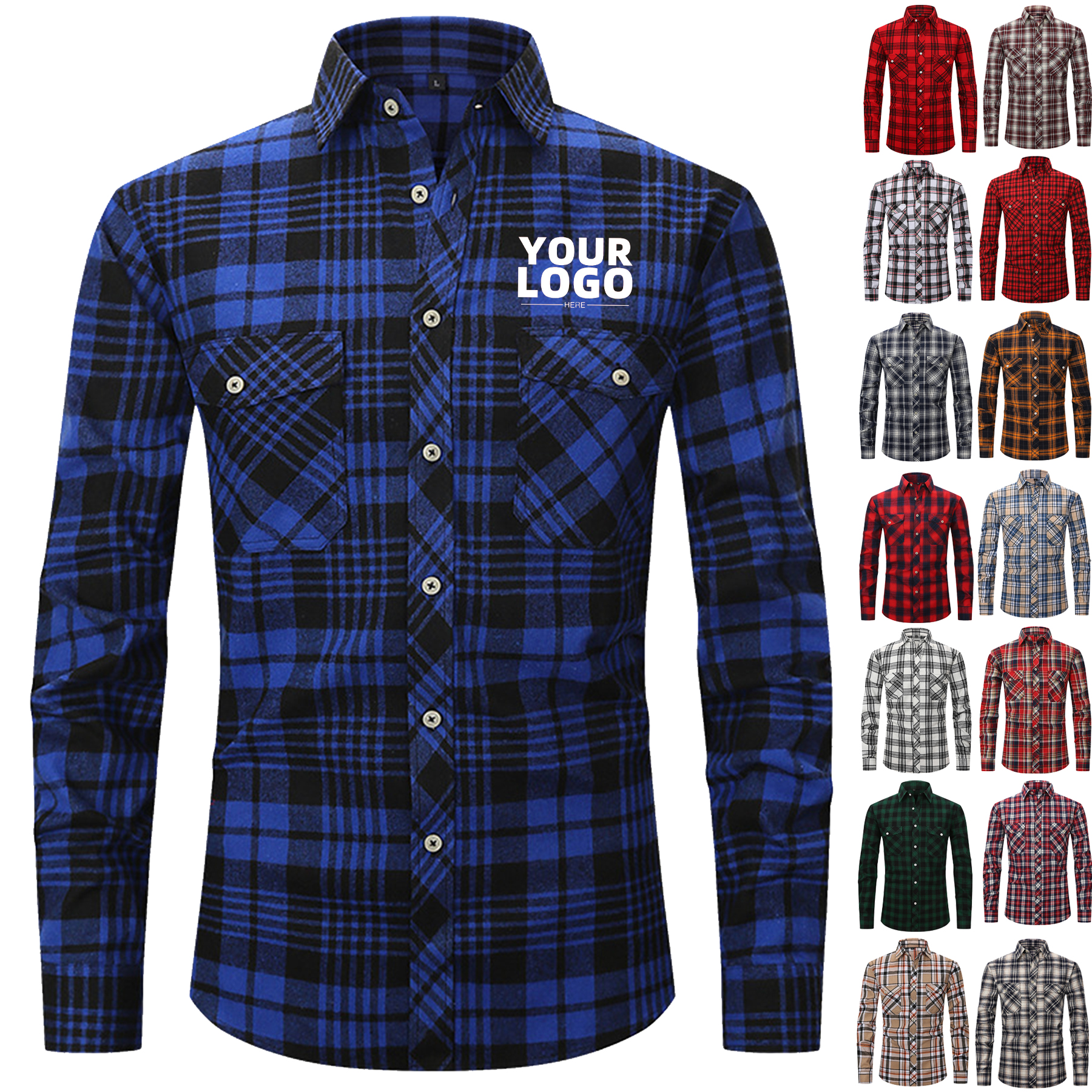 Men's Long-Sleeve Plaid Shirt 2